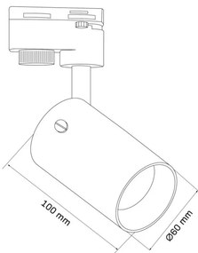 Polux SMOKY 328205 Sínreflektor 1x10W/GU10 IP20