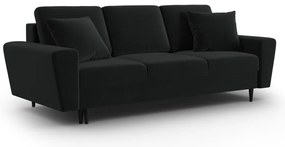 Fekete bársony kinyitható tárolóhelyes kanapé 235 cm Kyoto – Cosmopolitan Design