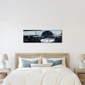 Egy üveggömb képe a sziklán (órával) (90x30 cm)
