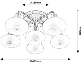Rabalux - Felületre szerelhető csillár 6xE14/40W/230V