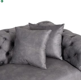 Sofa SORRENTO 2S Dwuosobowa Szara Welurowa
