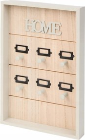 Doboz szekrény kulcstartó 6 akasztós Home bézs