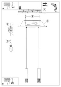 Sollux SL.1692 - Csillár zsinóron LIRO 2xGU10/10W/230V fehér