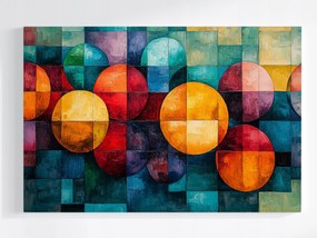 Poszter Színes Absztrakt Geometria Kör Négyzet 120x80