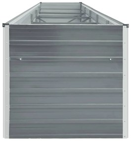 Szürke horganyzott acél kerti magaságyás 400 x 80 x 45 cm