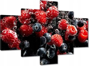 Vászonkép 100x70 Áfonya és málna víz