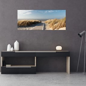 Kép - Homokos strand Langeoog szigetén, Németországban (120x50 cm)