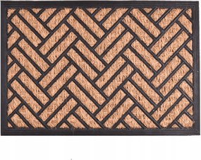 Lábtörlő ajtóhoz 60x40 cm gumi, kókusz Panama Fenyő barna fekete