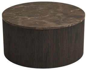 Rota dohányzóasztal márványhatású, sötétbarna, ø80x40 cm