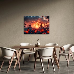 Üveg kép - Jóga a természetben (70x50 cm)