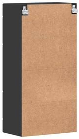 Fali szekrény polcokkal ajtóval Fekete 55 x 29 x 100 cm Faanyag