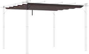 Outsunny 2.5x2.55m Pergola Napernyő Cserélhető Tető Napernyő Szövet Kerti Pavilonhoz, 10 Leeresztő Nyílással, Barna | Aosom