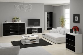 TV asztal Dariel  (fehér + fényes fekete). 1069770