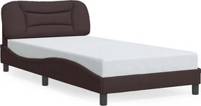 vidaXL sötétbarna szövet ágykeret matrac nélkül Hvar 100x200 cm