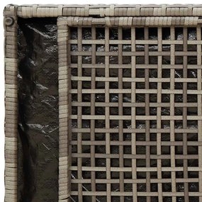 szürke polyrattan kültéri tárolópad párnával 100 cm
