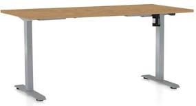 OfficeTech A állítható magasságú asztal, 160 x 80 cm, szürke alap, köves tölgy