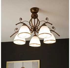 Felületre szerelhető csillár  RETRO 5xE27/60W/230V bronz patina
