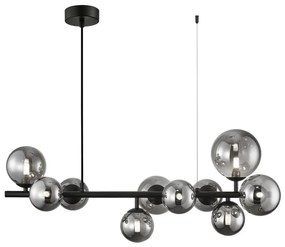 Csillár zsinóron MILA 10xG9/9W/230V fekete/szürke