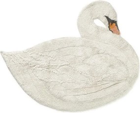 Krémszínű mosható-kézi szövésű pamut gyerek szőnyeg 100x120 cm Swan – Lorena Canals