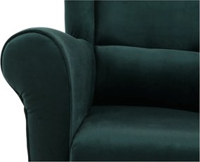 Füles fotel, szövet smaragd, CHARLOT