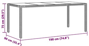 9 részes barna polyrattan kerti bisztrógarnitúra párnákkal
