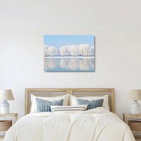 Egy kép egy téli tájról (üvegen) (70x50 cm)