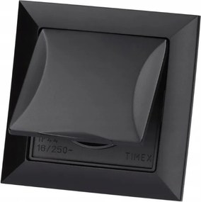 Szimpla aljzat fekete elektromos süllyesztett 16A IP20