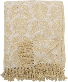 Pratello pléd újrahasznosított pamutból, sárga, Bloomingville