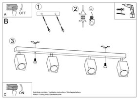 Sollux SL.1038 - Spotlámpa KEKE 4xGU10/40W/230V tölgy