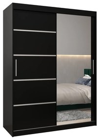 Ruhásszekrény 150 cm tükörrel Verika 2 150 (fekete). 1064205