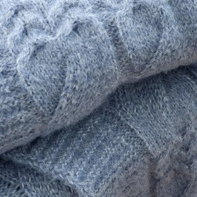 Kék kötött takaró 150x200 cm Cable Knit – Bianca