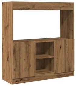 kézműves tölgy színű szerelt fa magasszekrény 92 x 33 x 100 cm