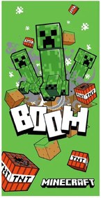 Minecraft Boom Green fürdőlepedő, strand törölköző 70x140cm