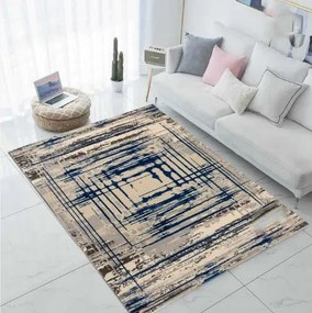 Cecília modern szőnyeg 150 x 230 cm kék bézs