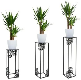 Virágállvány 60x24 cm fekete színben