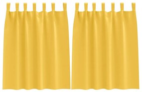 Függönyök függönyökkel 2 pcs mustársárga 140x140cm Poliészter