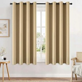Kész sötétítő függöny kerekekkel 140x145cm Bézs 2db-os szett