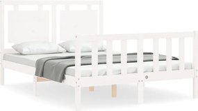 vidaXL fehér tömör fenyőfa ágy matrac nélkül 120 x 200 cm