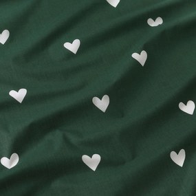Goldea karácsonyi pamut reggeliző alátét - szívecskék, sötétzöld alapon - 2db 30 x 40 cm