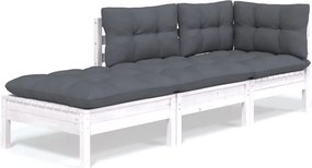 vidaXL 3 részes tömör fenyőfa kerti ülőgarnitúra párnákkal