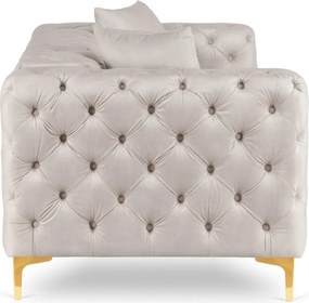 Kétszemélyes kanapé krém színben, bársony kárpittal. SORRENTO 2S