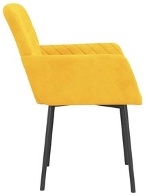 vidaXL 2 db sárga bársony étkezőszék