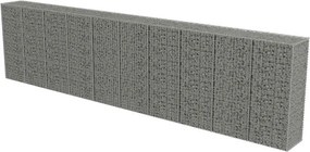 vidaXL horganyzott acél gabion fal fedéllel 600 x 50 x 150 cm