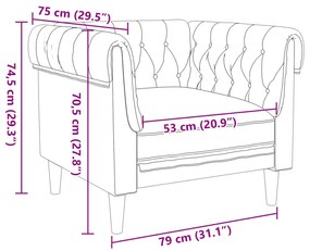 barna szövet Chesterfield kanapé