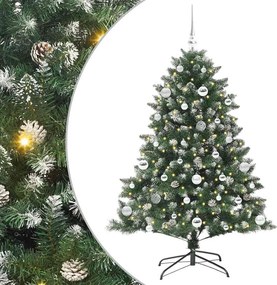 vidaXL Mű karácsonyfa 150 LED-del Zöld 150 cm PVC és Műanyag és Acél