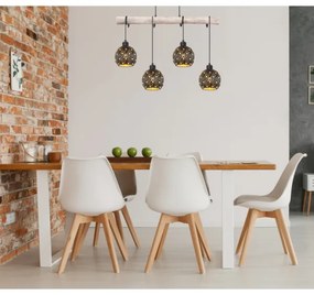 Globo 54029-4H - JODIE kábeles csillár 4xE27/40W/230V bézs/fekete