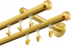 Sínkarnis Dupla 120CM Profil 20MM Kerek Sárgaréz Matt Békákkal