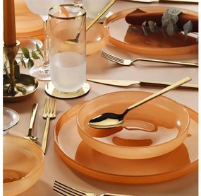18 darabos étkészlet, narancssárga/üveg