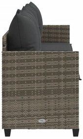 szürke polyrattan napozóágy párnával