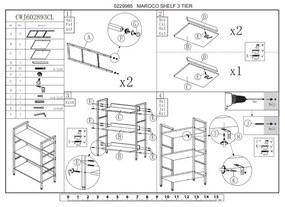 Intenso Home 3 szintes nyitott könyvespolc 60 x 93cm (Sonoma tölgy) | Univerzális tároló állvány fém lábakkal